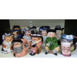 A collection of Toby jugs including Doulton Beefeater and Falstaff,
