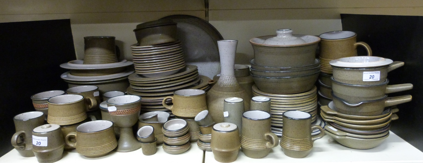 A stoneware dinner and tea service, over 100 pieces,