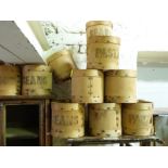 Eighteen Oriental style kitchen containers including beans, pasta and flour.