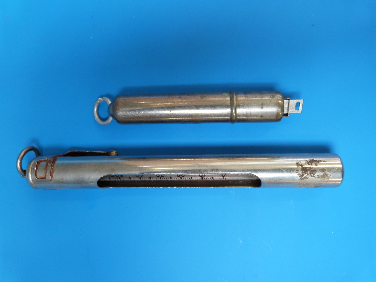 A steel cased fisherman's thermometer together with three sets of hanging scales, - Image 7 of 7