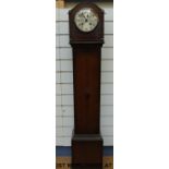 A 1930s granddaughter clock striking on  a gong (approx 135cm tall)