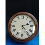 A mahogany cased wall dial clock with fusee movement by Astral, Coventry, England, no.