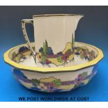 A Royal Doulton Art Deco jug and basin set