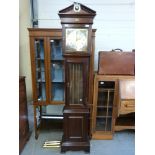 A grandmother/ small grandfather longcased clock with a German movement,