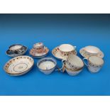 A quantity of first period/ 18thC porcelain including Worcester, Newhall, armorial tea bowl,