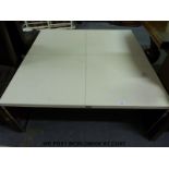A chrome and faux leather retro table marked Fendi (h49cm,