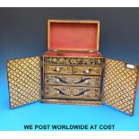 A Regency penwork jewellery or work box,