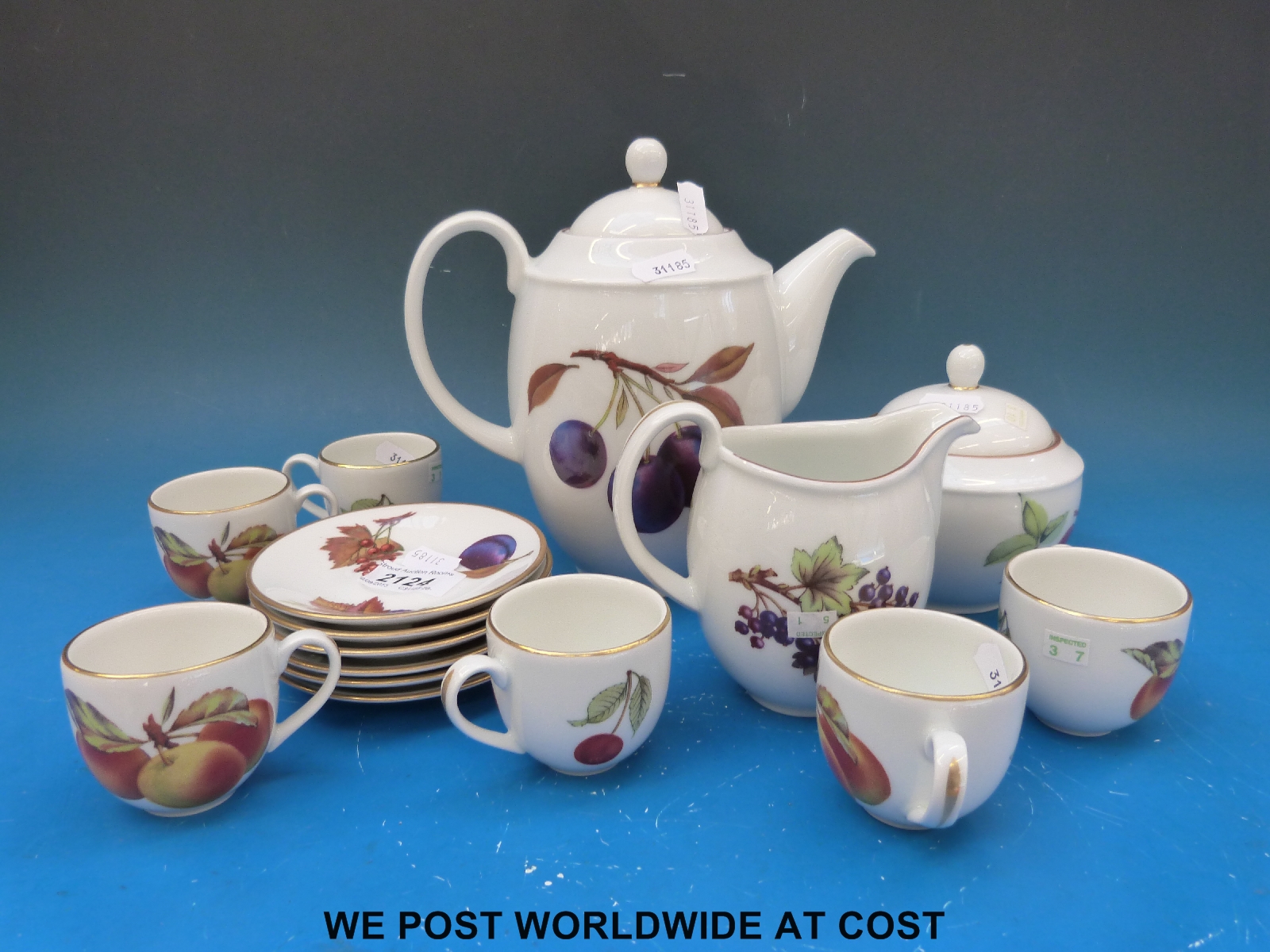 A Royal Worcester coffee service in Evesham pattern - Image 3 of 3