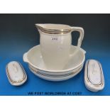 A French early 20thC jug and basin set,