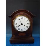 An inlaid Georgian style mantel clock by Philip Haas & Sohne Germany,