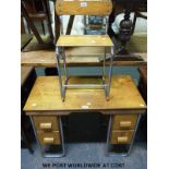 A vintage child's Tri-Ang desk and seat