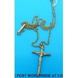 An 18ct gold chain and 18ct gold crucifix (9.