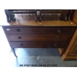 A late 19thC mahogany chest of three drawers (h77cm x w110cm x d46cm)