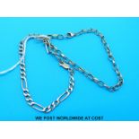 Two yellow metal chain bracelets marked 9ct (10.