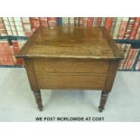 A 19thC mahogany commode with fitted interior