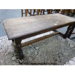 An oak coffee table,