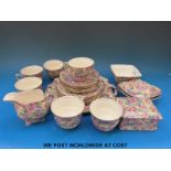 A Royal Winton Grimwades part tea set in Chintz 'Sunshine' pattern with an additional tray in