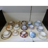 A collection of mainly 19thC tea ware including Copeland, Spode,
