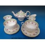 A Paragon tea for two set with pink flower decoration