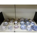 A quantity of 19thC and later teaware to include Spode,