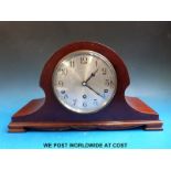 A Garrard mahogany cased three train mantle clock