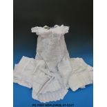 Collection of late 19thC / 20thC christening gowns also embroidered linen,