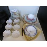 A Colclough bone china six piece tea service and other cermics