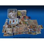 A cigarette and tea card collection including pre WWII sets,