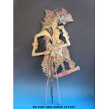 A 19thC Wayang Kulit Indonesian hide puppet depicting "Kuda" (78cm tall)