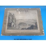 A large antique printed volume of Grecian history in a collection of annexed plates,