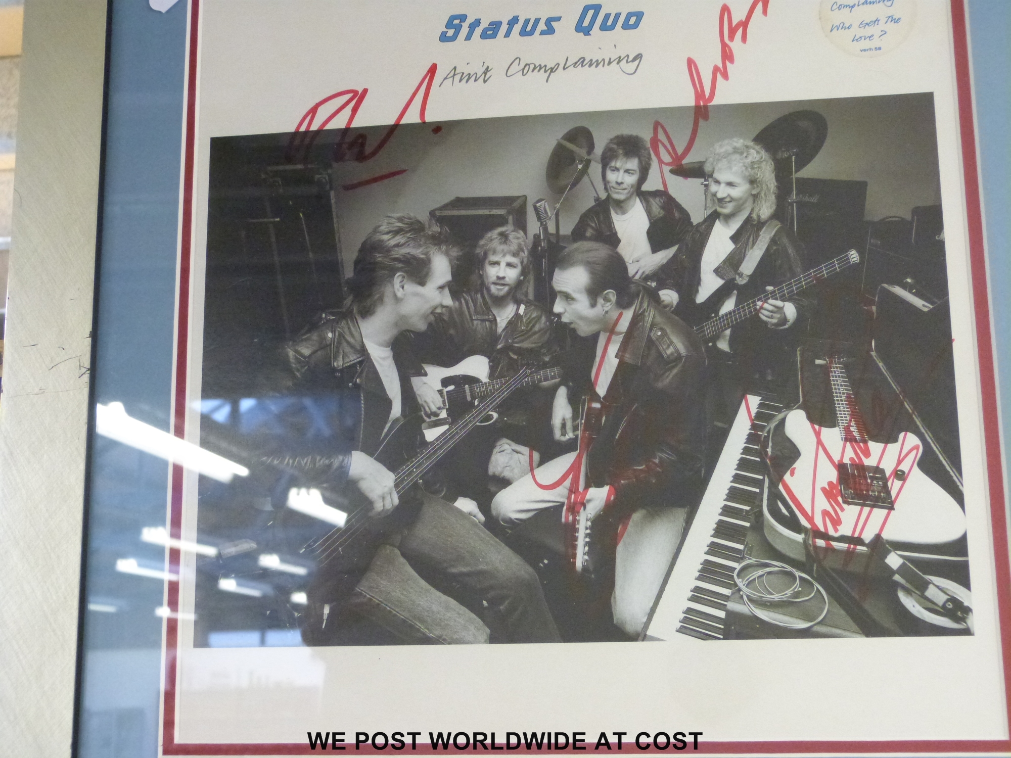 Framed Status Quo LP  and sleeve “Ain't Complaining” (Vertigo QUOLP 99). - Image 3 of 5