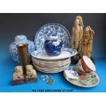 A quantity of Oriental ceramics, soapstone carvings,