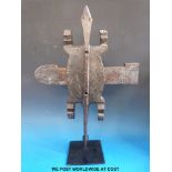 A large Dogon zoomorphic grainery door lock,