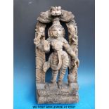 A 19thC / 20thC Indian carving of a multi-armed deity (45 x 22cm)