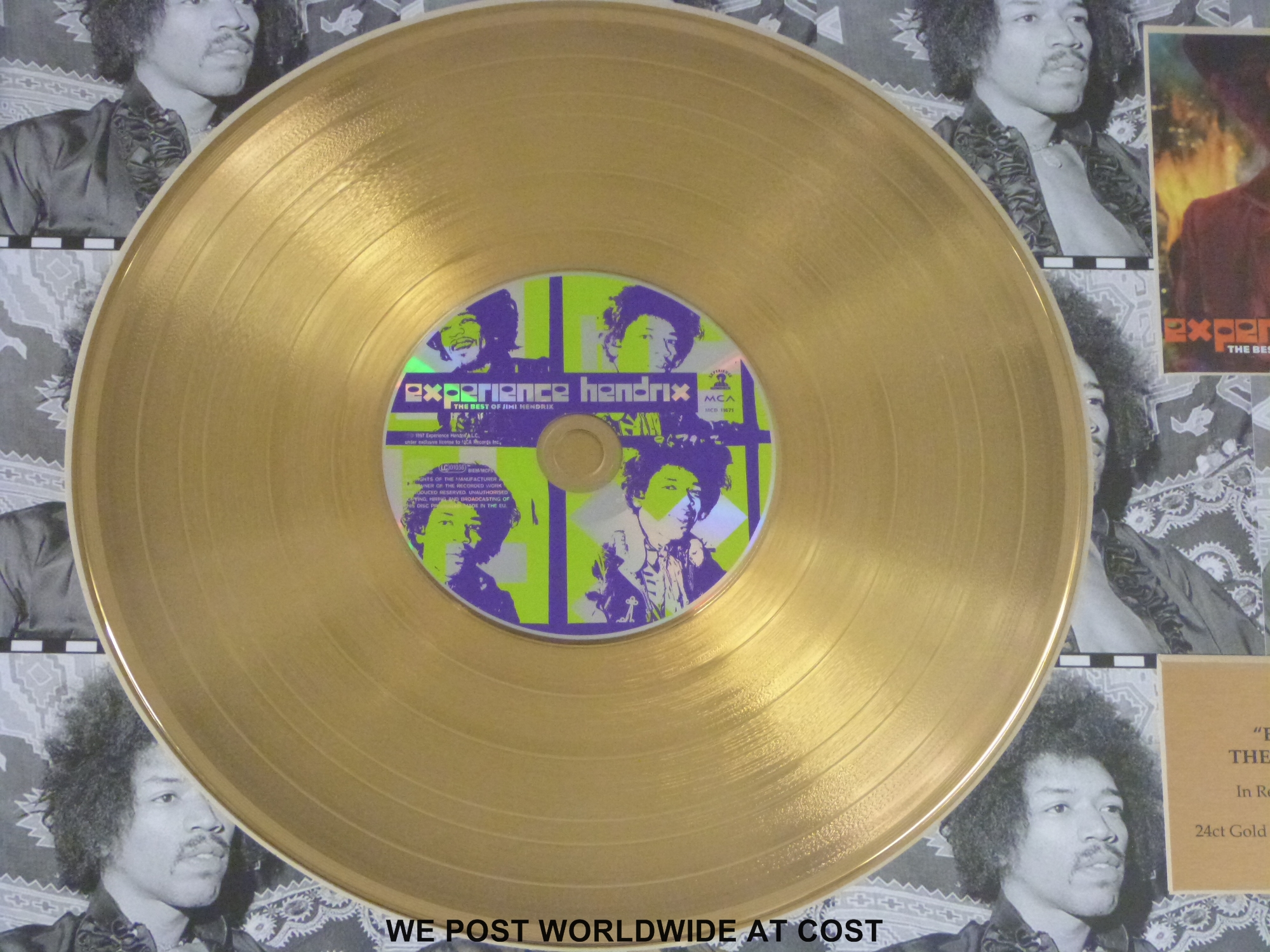 A Jimi Hendrix limited edition gold LP in frame - Image 2 of 2