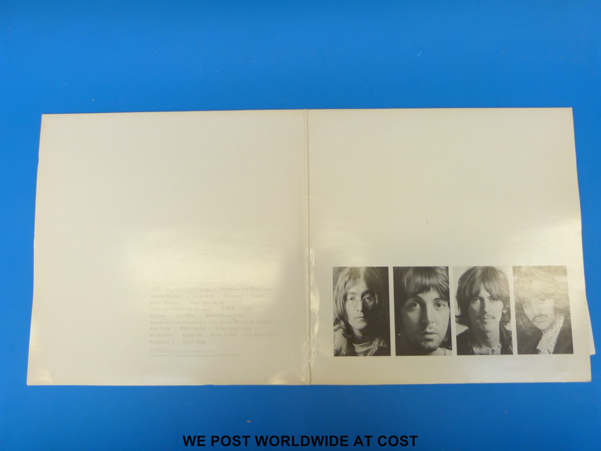 The Beatles “White Album” (2xLP, stereo, complete with poster and 4x photos).