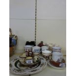 Royal Doulton commemorative items, Queen Victoria mug, Torquay ware egg cruet,