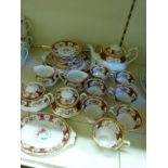 Royal Albert six place tea set in Lady Hamilton pattern with extras including cake stand