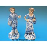 A pair of 19thC Volkstedt figures (height 15cm)