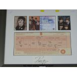 A framed (18.5” x 22.5”) copy of Ringo Starr's birth certificate from The General Register Office.