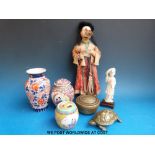 A small collection of Oriental ceramics, metalware,