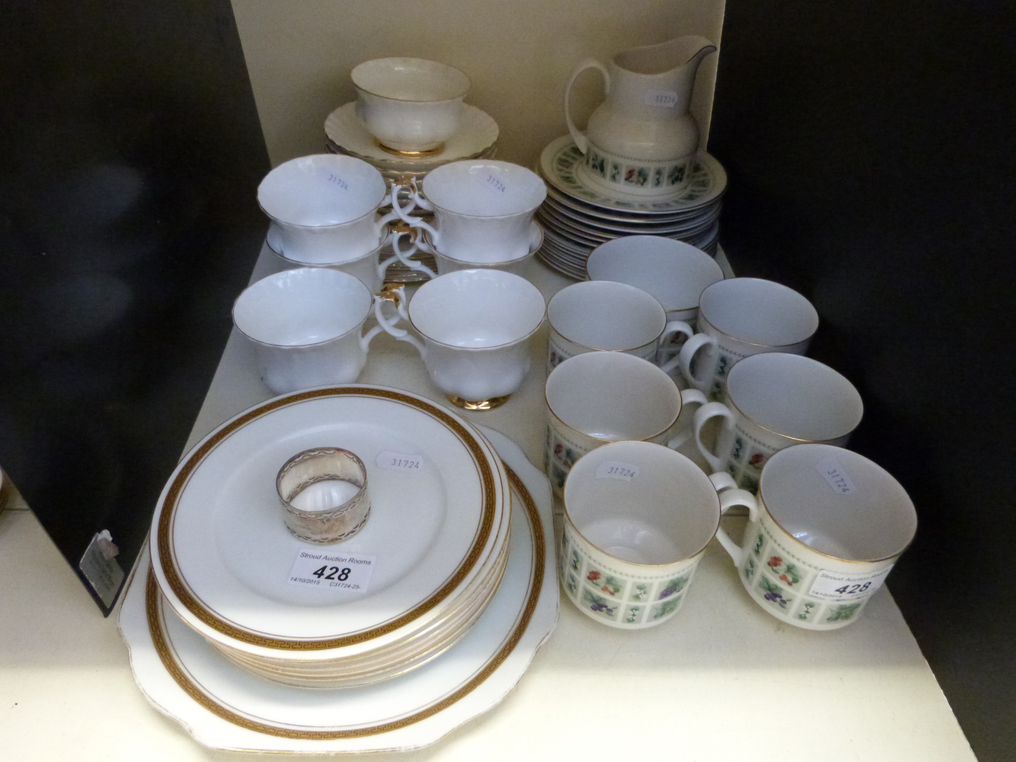 A quantity of Royal Doulton Tapestry pattern teaware together with a quantity of Royal Albert Val