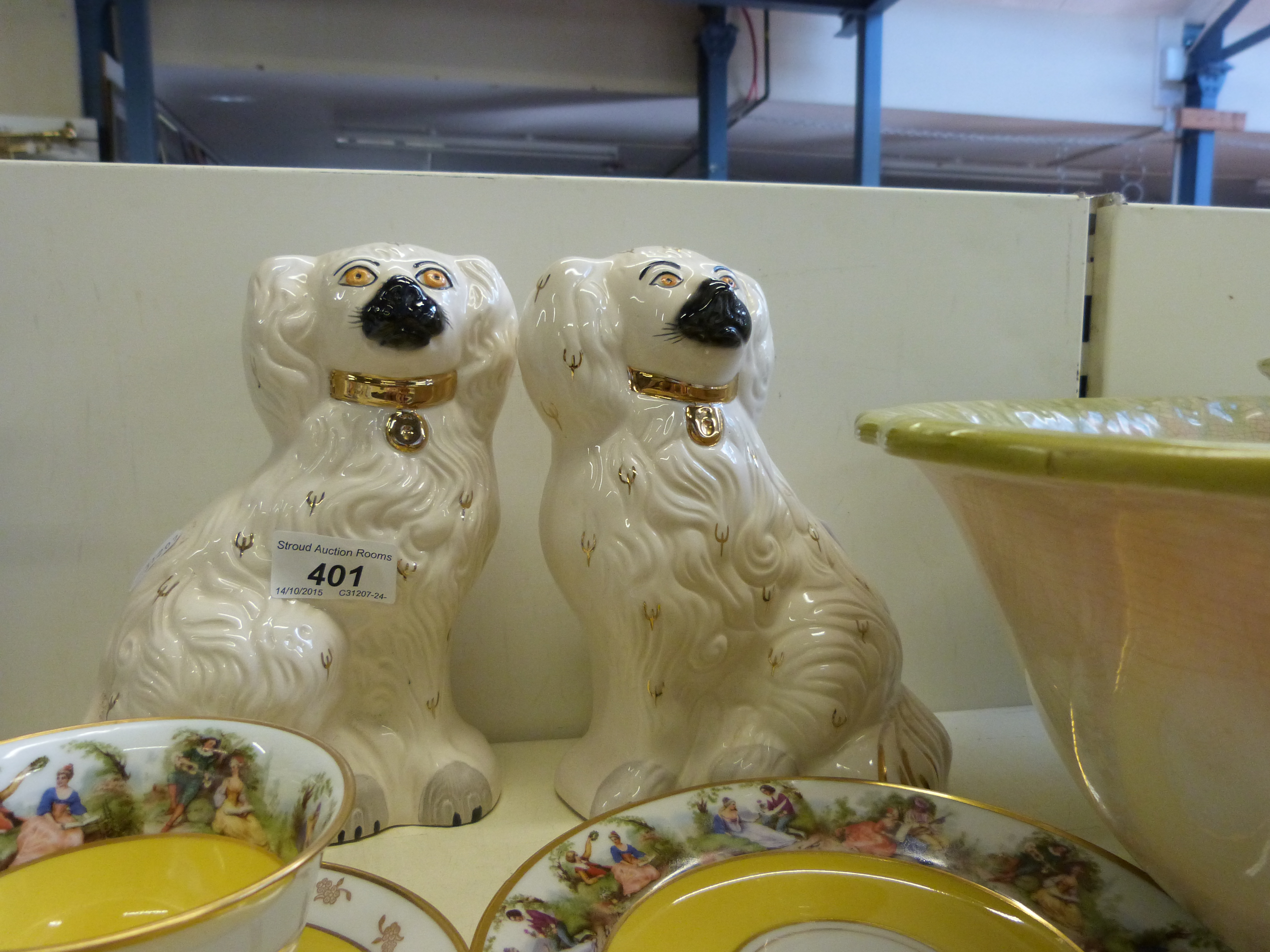 A pair of Royal Doulton Staffordshire style dogs, two trios, - Image 3 of 3