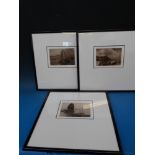 A set of three framed original 1930's silver sepia-tinted photographs of Hong Kong harbour (11 x 16.