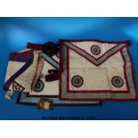 A quantity of Masonic regalia, tweed jacket,
