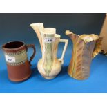 A group of three ceramic jugs to include Royal Worcester blush ivory,