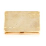 George V 9ct gold cigarette case, Adie Brothers Ltd, Birmingham, 1933 rectangular with canted