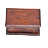 A Boer War prisoner of war fruitwood box, 1903 rectangular, the hinged cover etched 'F.C. LAUNSPACH,