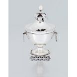 A Cape silver two-handled sugar bowl and cover, unknown maker HNS, late 18th century urn-shaped with