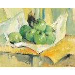 Terence John McCaw Still Life with Green Apples signed and dated 72; inscribed on the reverse 'For